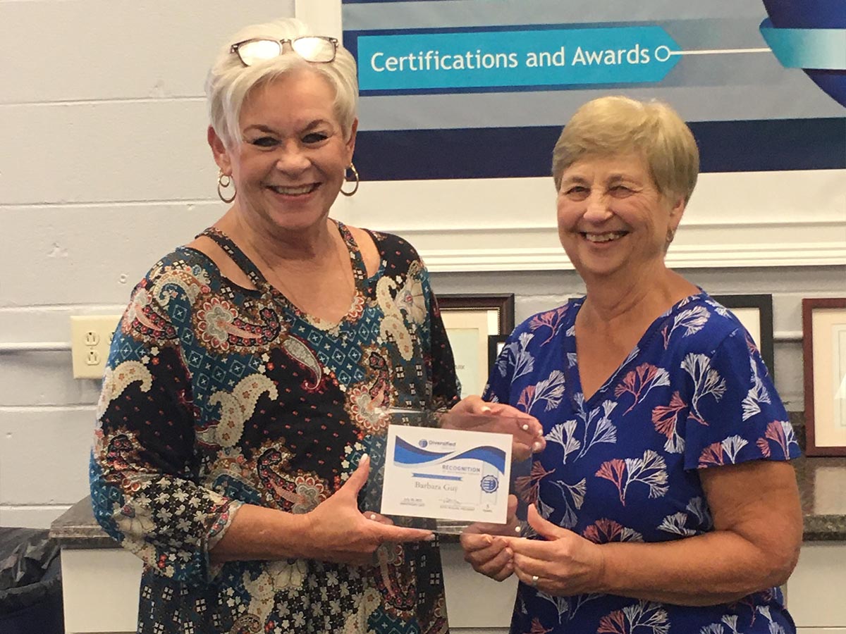 Barbara Guy Earns 5 Year Award